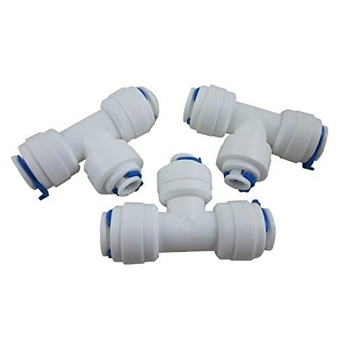 DIGITEN 3/8"" 3/8"" 1/4"" 3-Way Reducing Tee Tube Quick Connect Push Fit for RO Water Reverse Osmosis System (Pack of 3) - Image 2